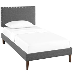 ModwayModway Macie Twin Fabric Platform Bed with Squared Tapered Legs MOD-5967 MOD-5967-GRY- BetterPatio.com