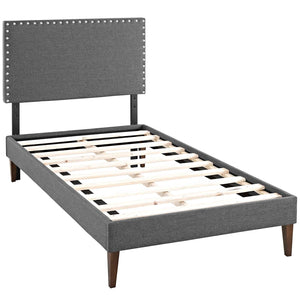 ModwayModway Macie Twin Fabric Platform Bed with Squared Tapered Legs MOD-5967 MOD-5967-GRY- BetterPatio.com