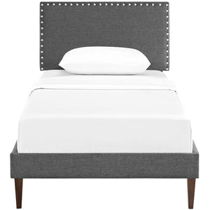 ModwayModway Macie Twin Fabric Platform Bed with Squared Tapered Legs MOD-5967 MOD-5967-GRY- BetterPatio.com