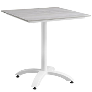ModwayModway Maine 28" Outdoor Patio Dining Table EEI-1514 EEI-1514-WHI-LGR- BetterPatio.com