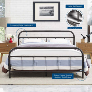 ModwayModway Maisie Queen Stainless Steel Bed Frame MOD-5533 MOD-5533-BRN-SET- BetterPatio.com