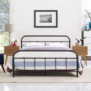 ModwayModway Maisie Queen Stainless Steel Bed Frame MOD-5533 MOD-5533-BRN-SET- BetterPatio.com