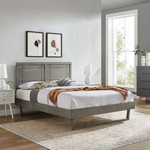 ModwayModway Marlee Full Wood Platform Bed With Angular Frame MOD-6625 MOD-6625-GRY- BetterPatio.com