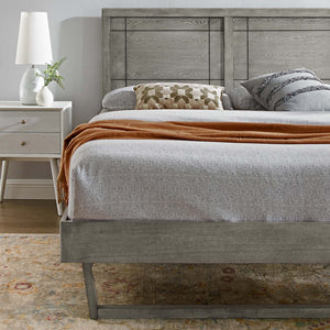 ModwayModway Marlee Full Wood Platform Bed With Angular Frame MOD-6625 MOD-6625-GRY- BetterPatio.com