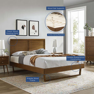 ModwayModway Marlee Full Wood Platform Bed With Angular Frame MOD-6625 MOD-6625-WAL- BetterPatio.com