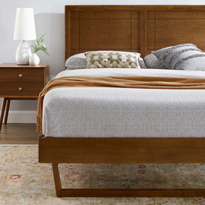 ModwayModway Marlee Full Wood Platform Bed With Angular Frame MOD-6625 MOD-6625-WAL- BetterPatio.com