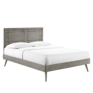 ModwayModway Marlee Full Wood Platform Bed With Splayed Legs MOD-6628 MOD-6628-GRY- BetterPatio.com