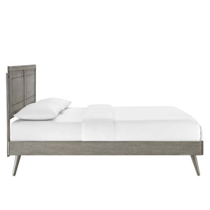 ModwayModway Marlee King Wood Platform Bed With Splayed Legs MOD-6629 MOD-6629-GRY- BetterPatio.com