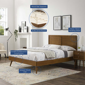 ModwayModway Marlee King Wood Platform Bed With Splayed Legs MOD-6629 MOD-6629-WAL- BetterPatio.com