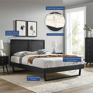 ModwayModway Marlee Queen Wood Platform Bed With Angular Frame MOD-6381 MOD-6381-BLK- BetterPatio.com