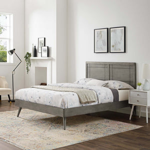 ModwayModway Marlee Queen Wood Platform Bed With Splayed Legs MOD-6382 MOD-6382-GRY- BetterPatio.com