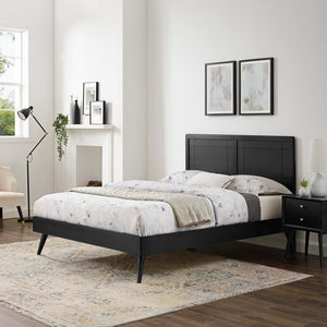 ModwayModway Marlee Twin Wood Platform Bed With Splayed Legs MOD-6630 MOD-6630-BLK- BetterPatio.com