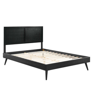 ModwayModway Marlee Twin Wood Platform Bed With Splayed Legs MOD-6630 MOD-6630-BLK- BetterPatio.com