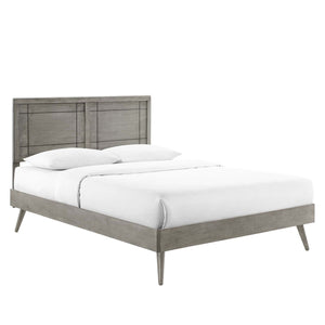 ModwayModway Marlee Twin Wood Platform Bed With Splayed Legs MOD-6630 MOD-6630-GRY- BetterPatio.com