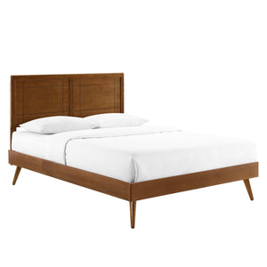 ModwayModway Marlee Twin Wood Platform Bed With Splayed Legs MOD-6630 MOD-6630-WAL- BetterPatio.com