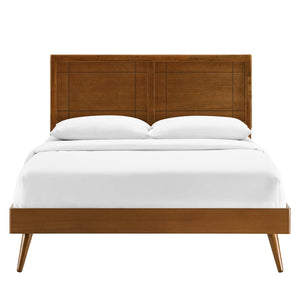 ModwayModway Marlee Twin Wood Platform Bed With Splayed Legs MOD-6630 MOD-6630-WAL- BetterPatio.com