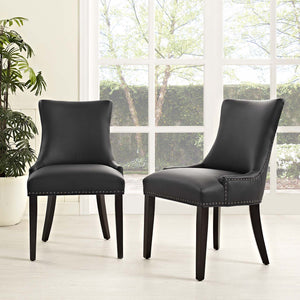 ModwayModway Marquis Dining Chair Faux Leather Set of 2 EEI-3498 EEI-3498-BLK- BetterPatio.com