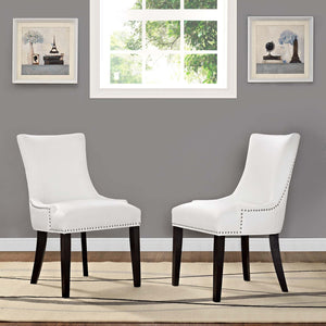 ModwayModway Marquis Dining Chair Faux Leather Set of 2 EEI-3498 EEI-3498-WHI- BetterPatio.com