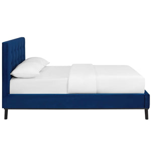 ModwayModway McKenzie Queen Biscuit Tufted Performance Velvet Platform Bed MOD-6006 MOD-6006-NAV- BetterPatio.com