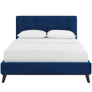 ModwayModway McKenzie Queen Biscuit Tufted Performance Velvet Platform Bed MOD-6006 MOD-6006-NAV- BetterPatio.com