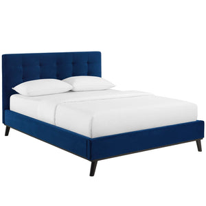 ModwayModway McKenzie Queen Biscuit Tufted Performance Velvet Platform Bed MOD-6006 MOD-6006-NAV- BetterPatio.com