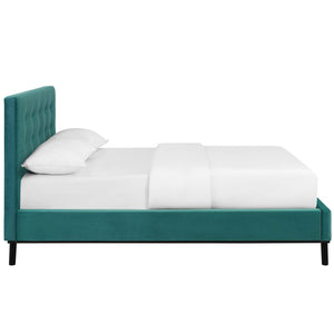 ModwayModway McKenzie Queen Biscuit Tufted Performance Velvet Platform Bed MOD-6006 MOD-6006-TEA- BetterPatio.com