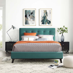 ModwayModway McKenzie Queen Biscuit Tufted Performance Velvet Platform Bed MOD-6006 MOD-6006-TEA- BetterPatio.com