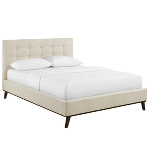 ModwayModway McKenzie Queen Biscuit Tufted Upholstered Fabric Platform Bed MOD-6005 MOD-6005-BEI- BetterPatio.com