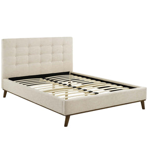 ModwayModway McKenzie Queen Biscuit Tufted Upholstered Fabric Platform Bed MOD-6005 MOD-6005-BEI- BetterPatio.com