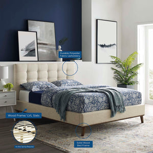 ModwayModway McKenzie Queen Biscuit Tufted Upholstered Fabric Platform Bed MOD-6005 MOD-6005-BEI- BetterPatio.com