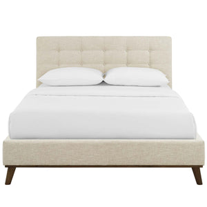 ModwayModway McKenzie Queen Biscuit Tufted Upholstered Fabric Platform Bed MOD-6005 MOD-6005-BEI- BetterPatio.com