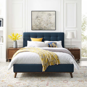 ModwayModway McKenzie Queen Biscuit Tufted Upholstered Fabric Platform Bed MOD-6005 MOD-6005-BLU- BetterPatio.com