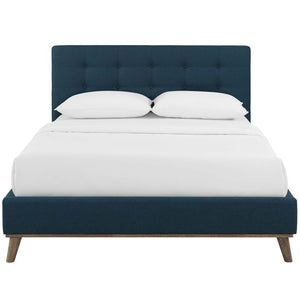 ModwayModway McKenzie Queen Biscuit Tufted Upholstered Fabric Platform Bed MOD-6005 MOD-6005-BLU- BetterPatio.com