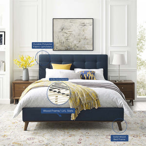 ModwayModway McKenzie Queen Biscuit Tufted Upholstered Fabric Platform Bed MOD-6005 MOD-6005-BLU- BetterPatio.com