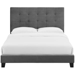 ModwayModway Melanie Queen Tufted Button Upholstered Performance Velvet Platform Bed MOD-5822 MOD-5822-GRY- BetterPatio.com