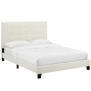 ModwayModway Melanie Queen Tufted Button Upholstered Performance Velvet Platform Bed MOD-5822 MOD-5822-IVO- BetterPatio.com