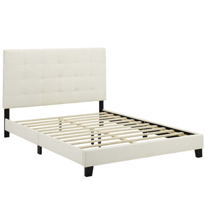 ModwayModway Melanie Queen Tufted Button Upholstered Performance Velvet Platform Bed MOD-5822 MOD-5822-IVO- BetterPatio.com