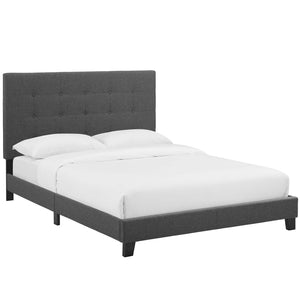 ModwayModway Melanie Twin Tufted Button Upholstered Fabric Platform Bed MOD-5877 MOD-5877-GRY- BetterPatio.com