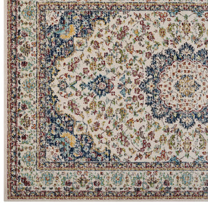 ModwayModway Meryam Distressed Persian Medallion 5x8 Area Rug R-1147-58 R-1147A-58- BetterPatio.com