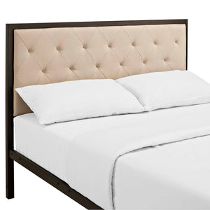 ModwayModway Mia Full Fabric Bed MOD-5180 MOD-5180-BRN-BEI-SET- BetterPatio.com