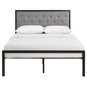 ModwayModway Mia Full Fabric Bed MOD-5180 MOD-5180-BRN-GRY-SET- BetterPatio.com