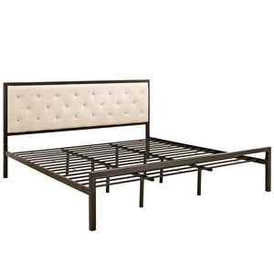 ModwayModway Mia King Fabric Bed MOD-5184 MOD-5184-BRN-BEI-SET- BetterPatio.com