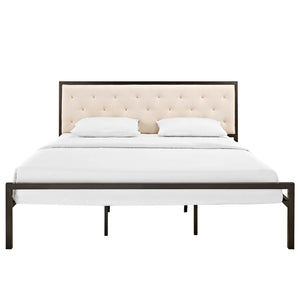 ModwayModway Mia King Fabric Bed MOD-5184 MOD-5184-BRN-BEI-SET- BetterPatio.com