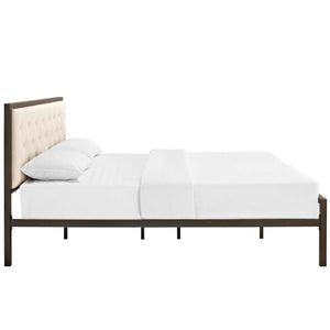 ModwayModway Mia King Fabric Bed MOD-5184 MOD-5184-BRN-BEI-SET- BetterPatio.com