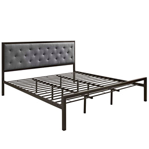 ModwayModway Mia King Fabric Bed MOD-5184 MOD-5184-BRN-GRY-SET- BetterPatio.com