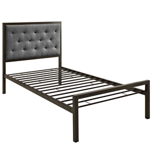 ModwayModway Mia Twin Fabric Bed MOD-5178 MOD-5178-BRN-GRY-SET- BetterPatio.com