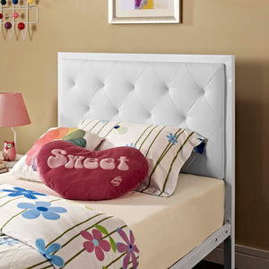 ModwayModway Mia Twin Vinyl Bed MOD-5179 MOD-5179-WHI-WHI-SET- BetterPatio.com