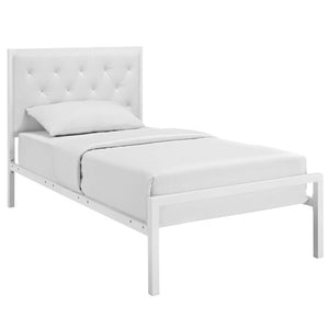 ModwayModway Mia Twin Vinyl Bed MOD-5179 MOD-5179-WHI-WHI-SET- BetterPatio.com