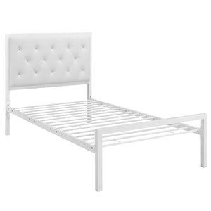 ModwayModway Mia Twin Vinyl Bed MOD-5179 MOD-5179-WHI-WHI-SET- BetterPatio.com