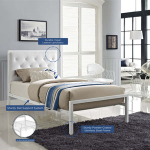 ModwayModway Mia Twin Vinyl Bed MOD-5179 MOD-5179-WHI-WHI-SET- BetterPatio.com